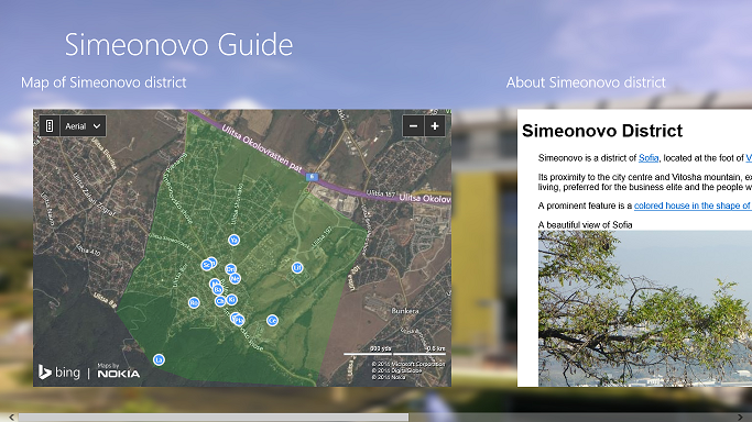 Windows 8 map of the Simeonovo district